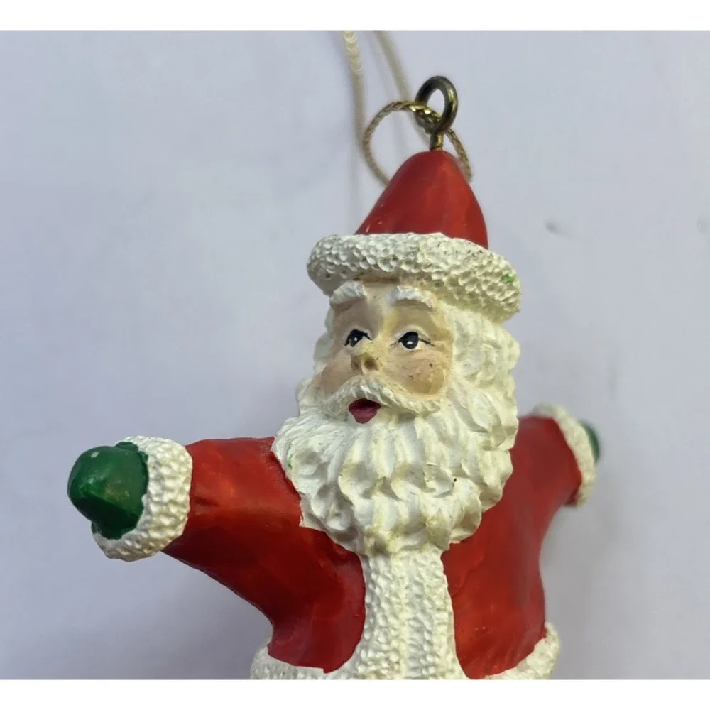 4  Vtg Santa‎ Ornaments Coca Cola Christmas Santa Hallmark 1990s Star Posable